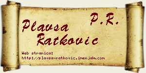 Plavša Ratković vizit kartica
